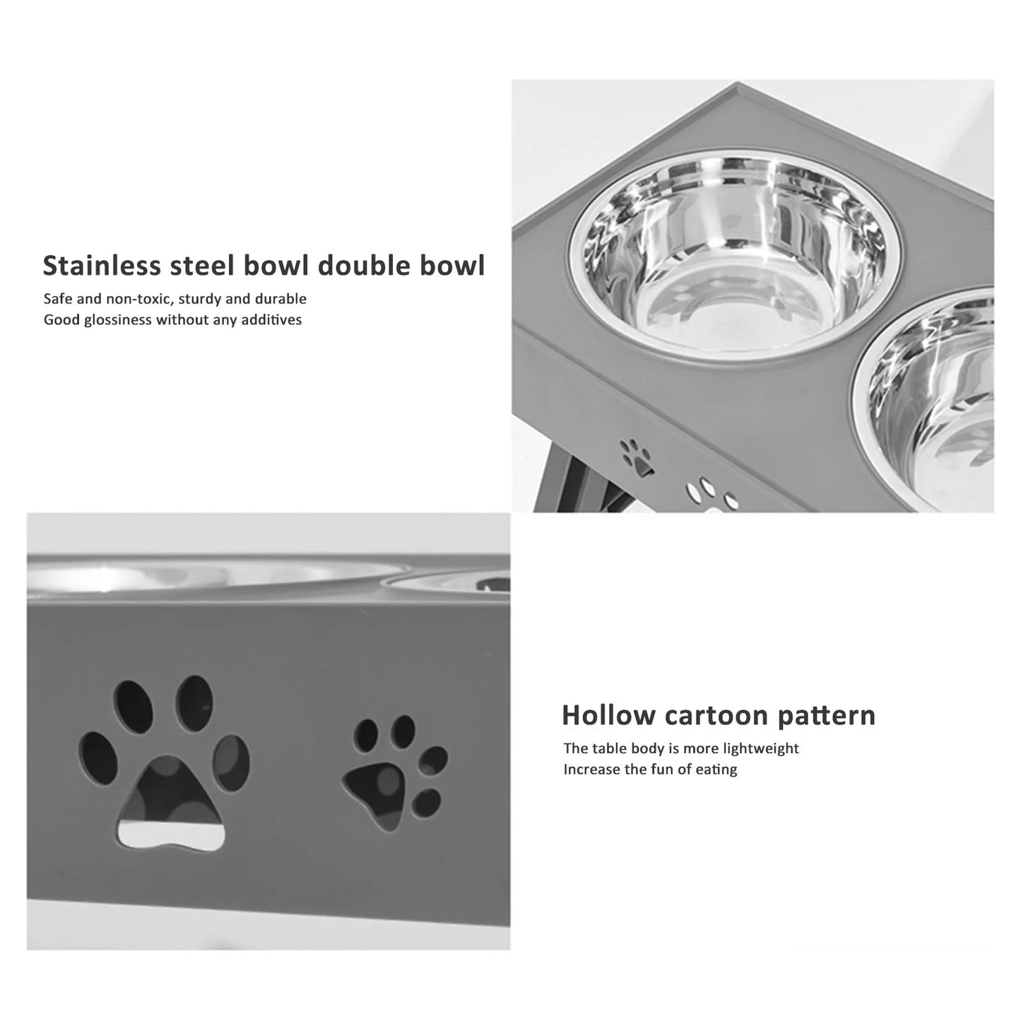 Stainless Steel Elevated Dog Bowl Non Slip No Spill Design