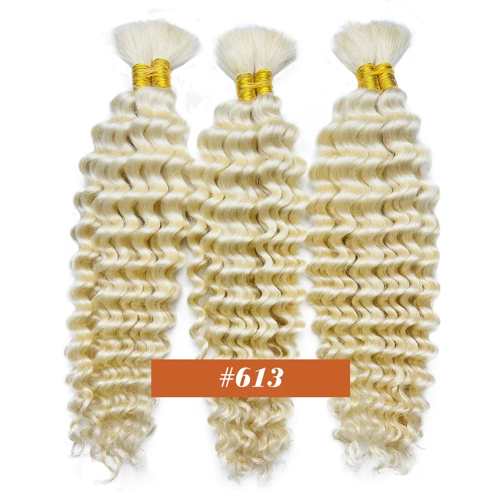Human Braiding Hair Boho Curly Deep Wave 100g Knotless Bulk