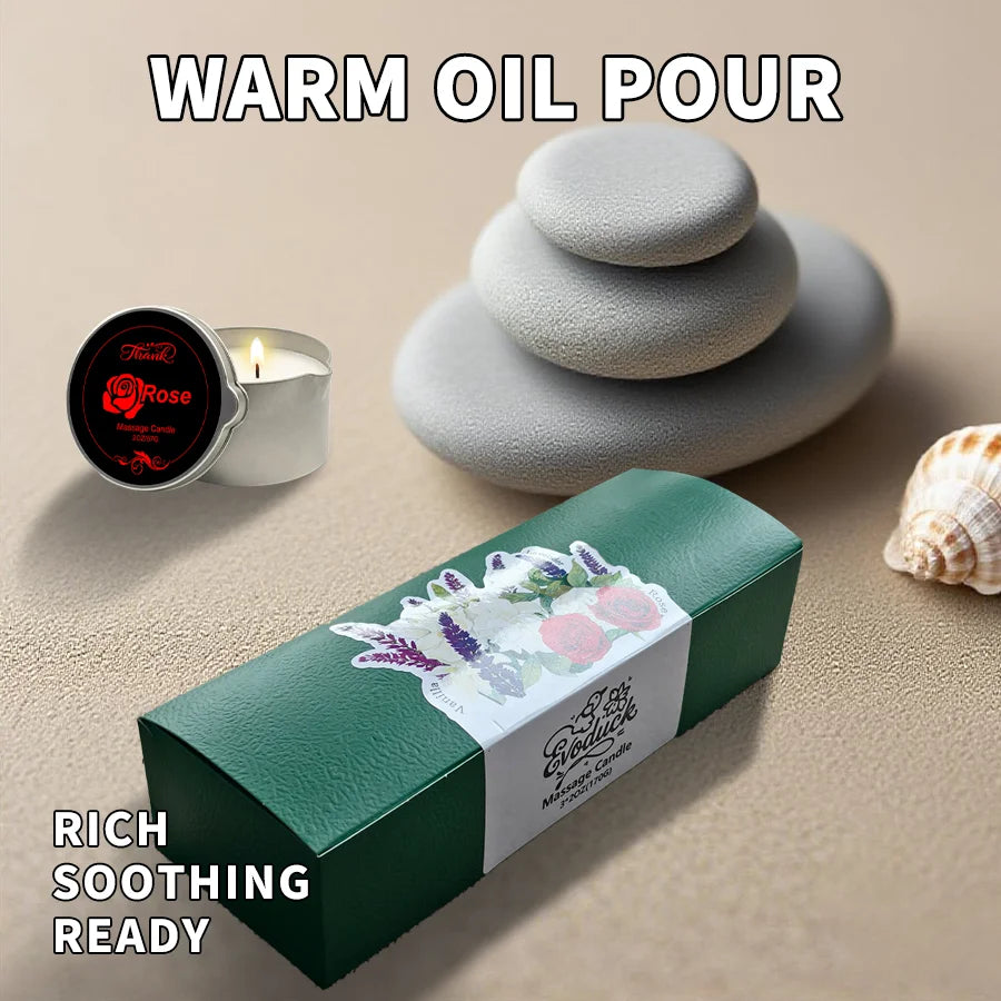 Three Piece Scented Massage Candles Set 6oz Total 2oz Each