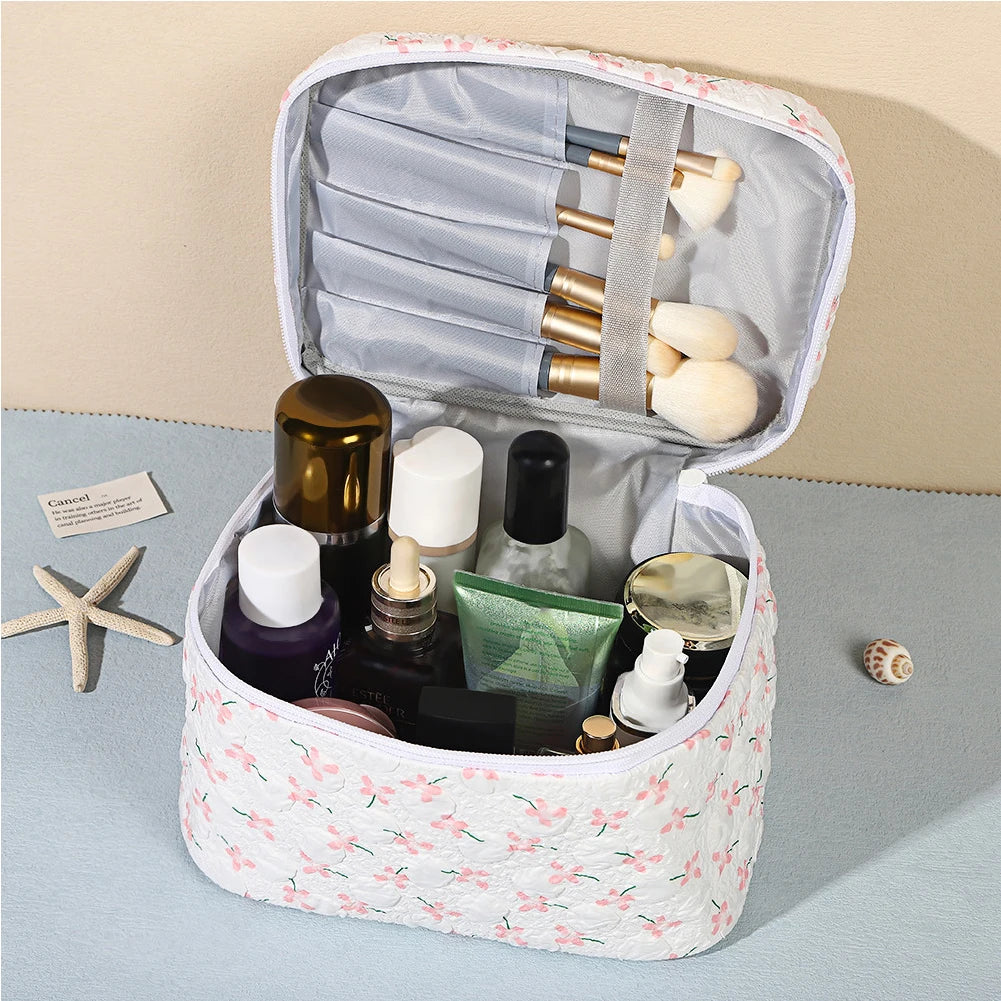 Floral Makeup Bags 3 Pack Large Capacity Cosmetic Pouches