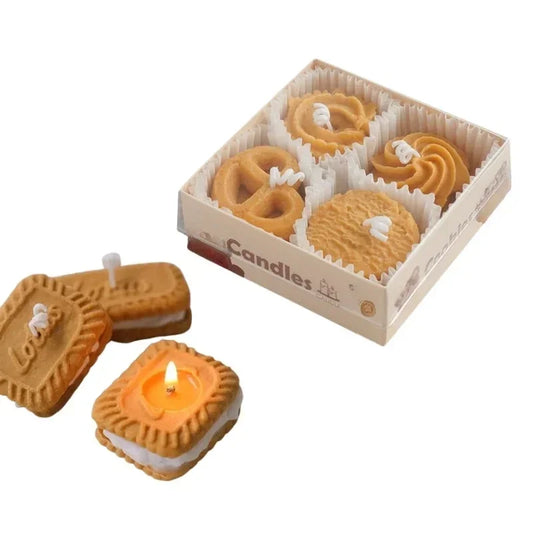 Cookies Shaped Soy Wax Candle Coffee Milk Scent Gift