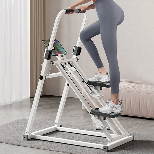 Vertical Climbing Machine Folding White Gym Cardio Strength