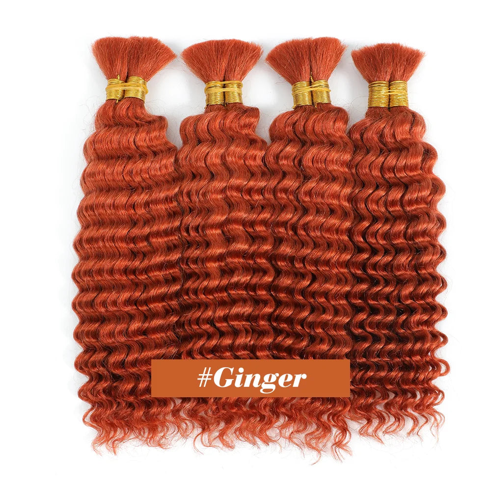 Human Braiding Hair Boho Curly Deep Wave 100g Knotless Bulk