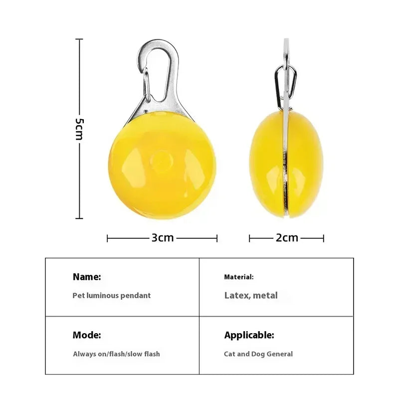 Led Luminous Dog Cat Collar Glowing Pendant Safety Necklace