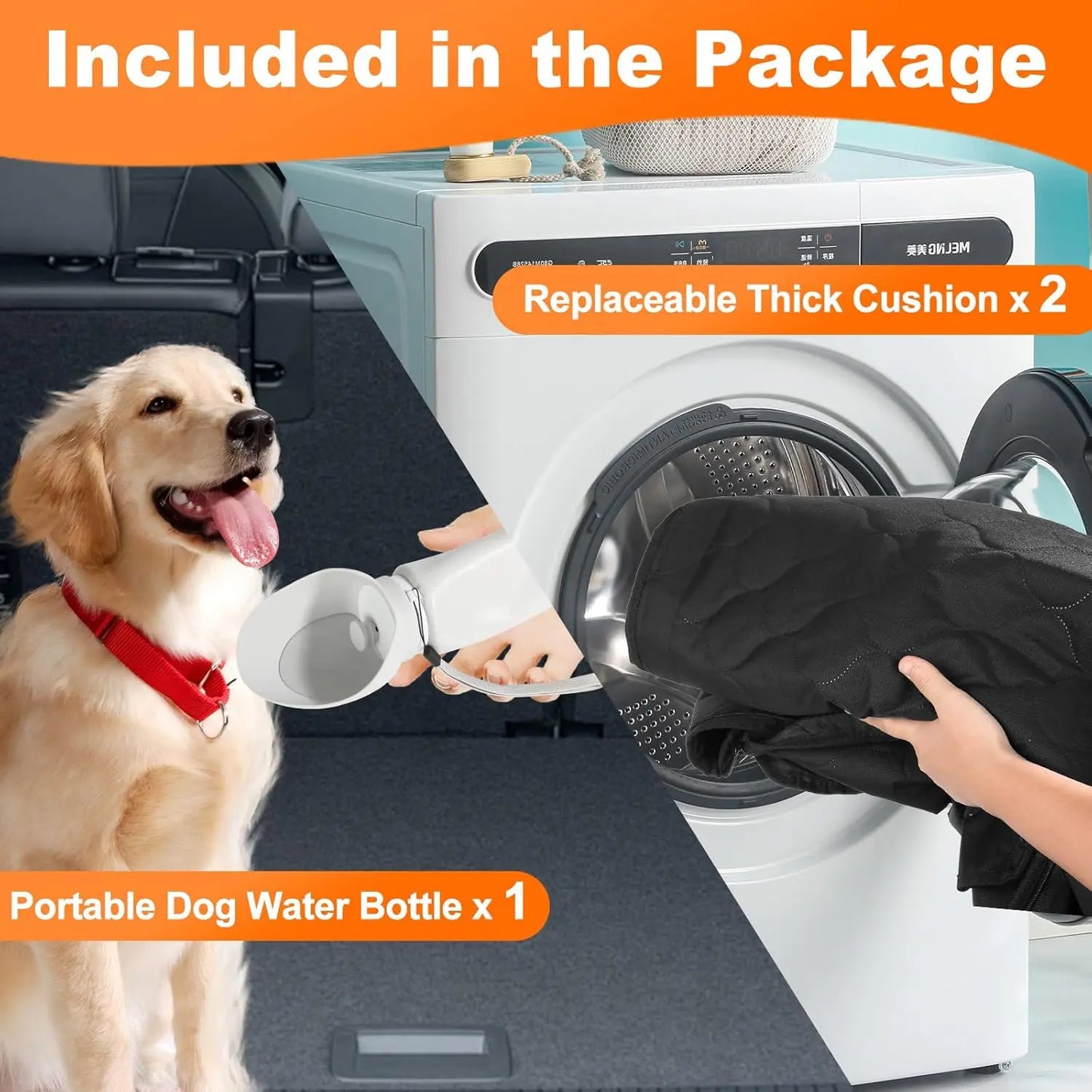 Waterproof Foldable Dog Car Seat Hammock And Rear Protector