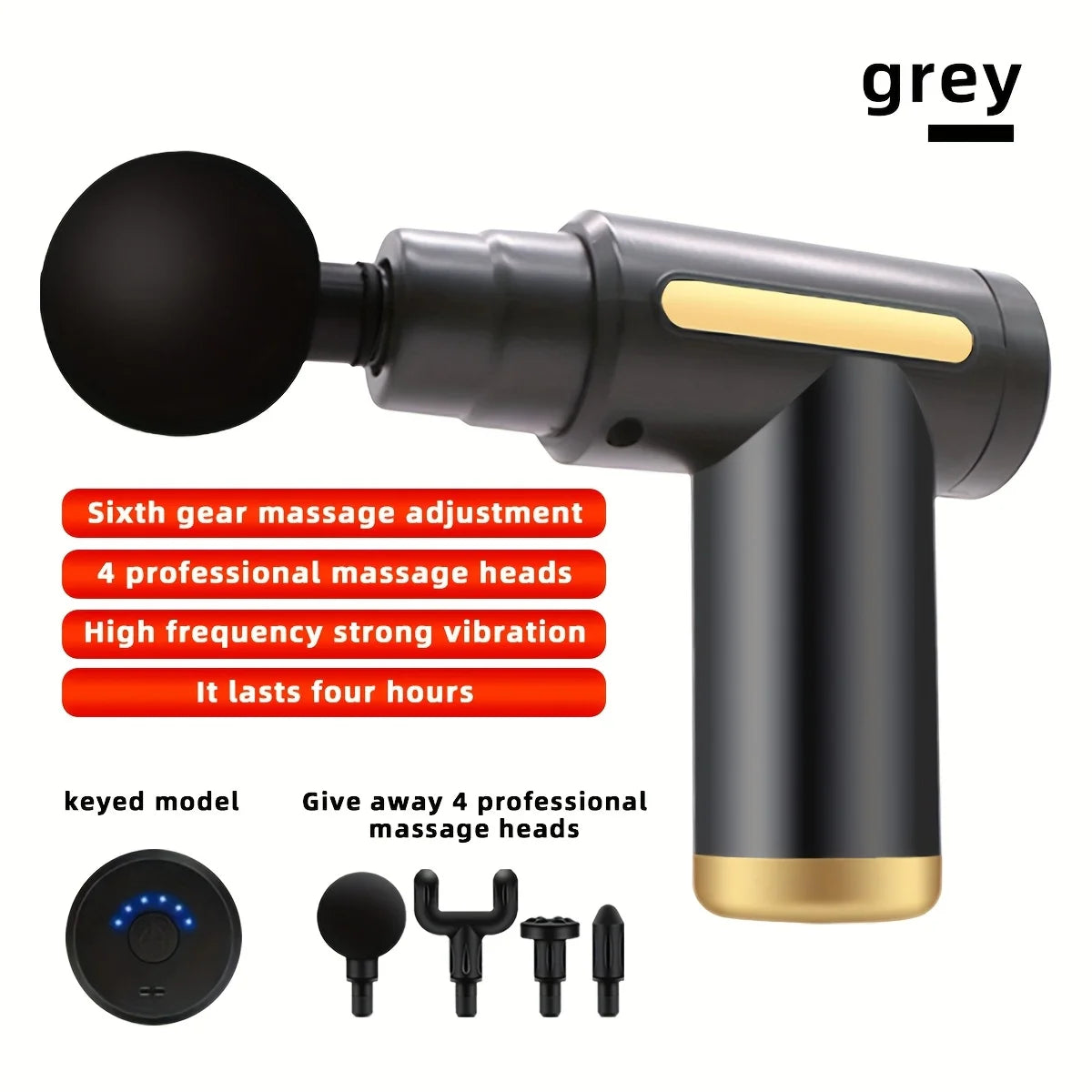 Long Endurance Type C Massage Gun Six Levels Quiet Fascia