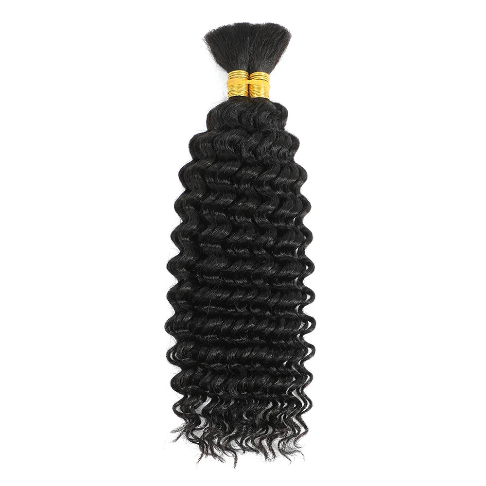 Deep Wave Braiding Hair No Weft Brazilian Virgin Extensions