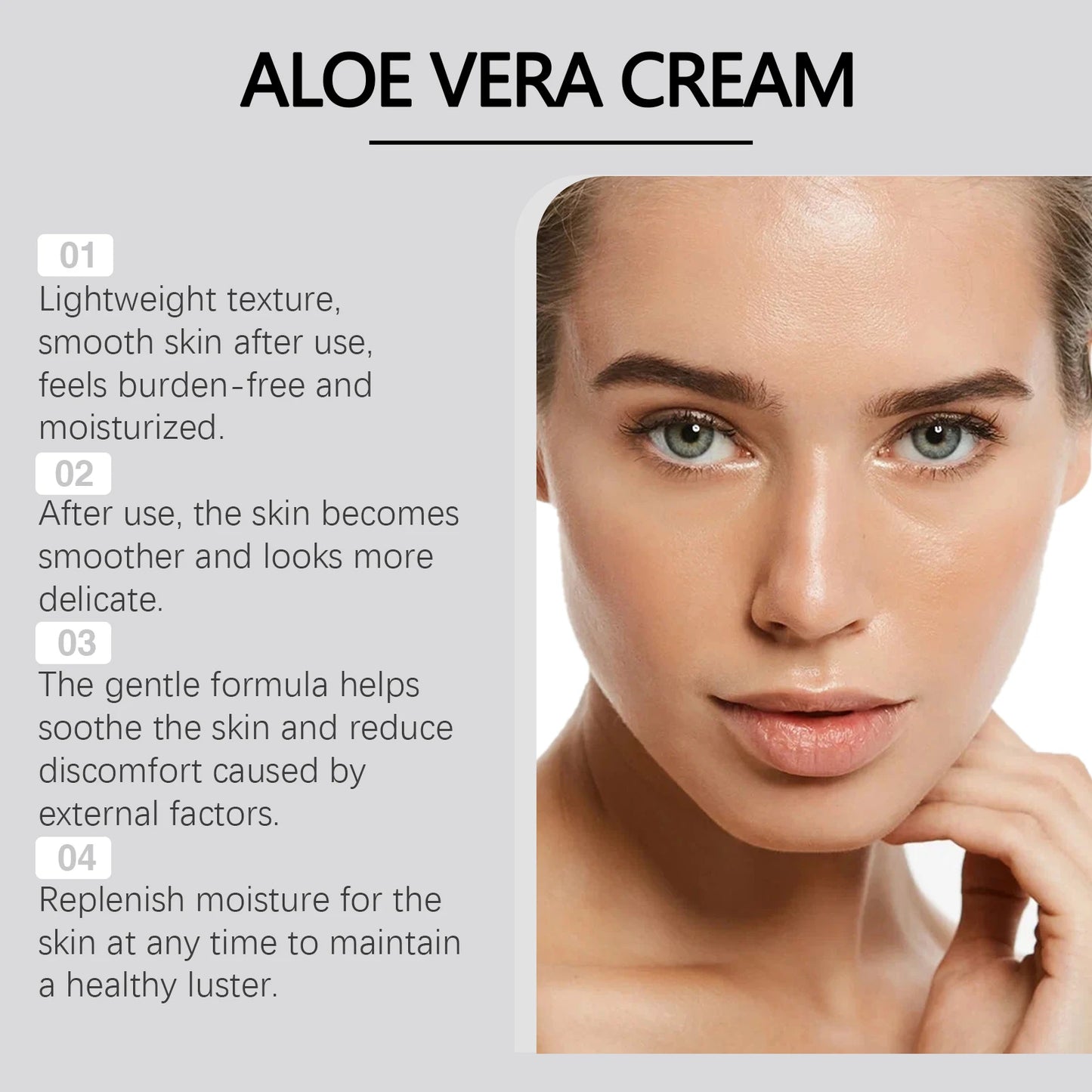 Hoygi Aloe Moisturizing Cream Gentle Hydrating Moisturizing Brightening and Tender Facial Skin Daily Care
