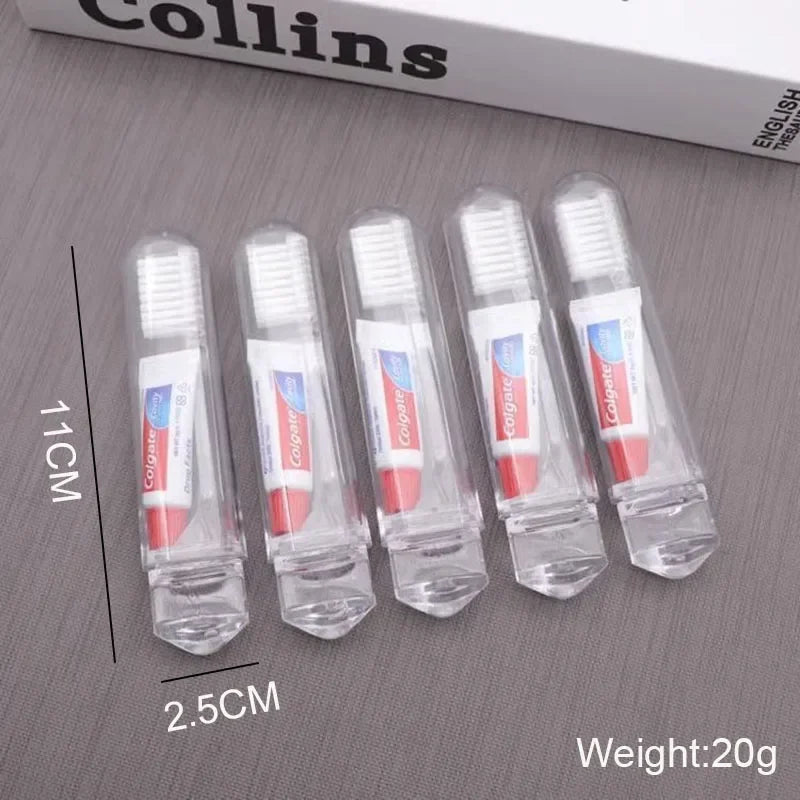 1/5 PC Portable Mini Travel Toothbrush Toothpaste Set Adult Outgoing Camp Disposable Toothbrush Carry-on Deep Cleaning Oral Care