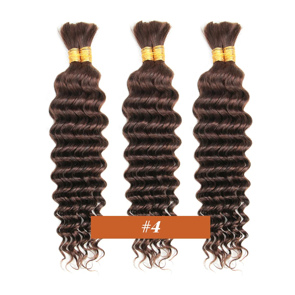 Human Braiding Hair Boho Curly Deep Wave 100g Knotless Bulk