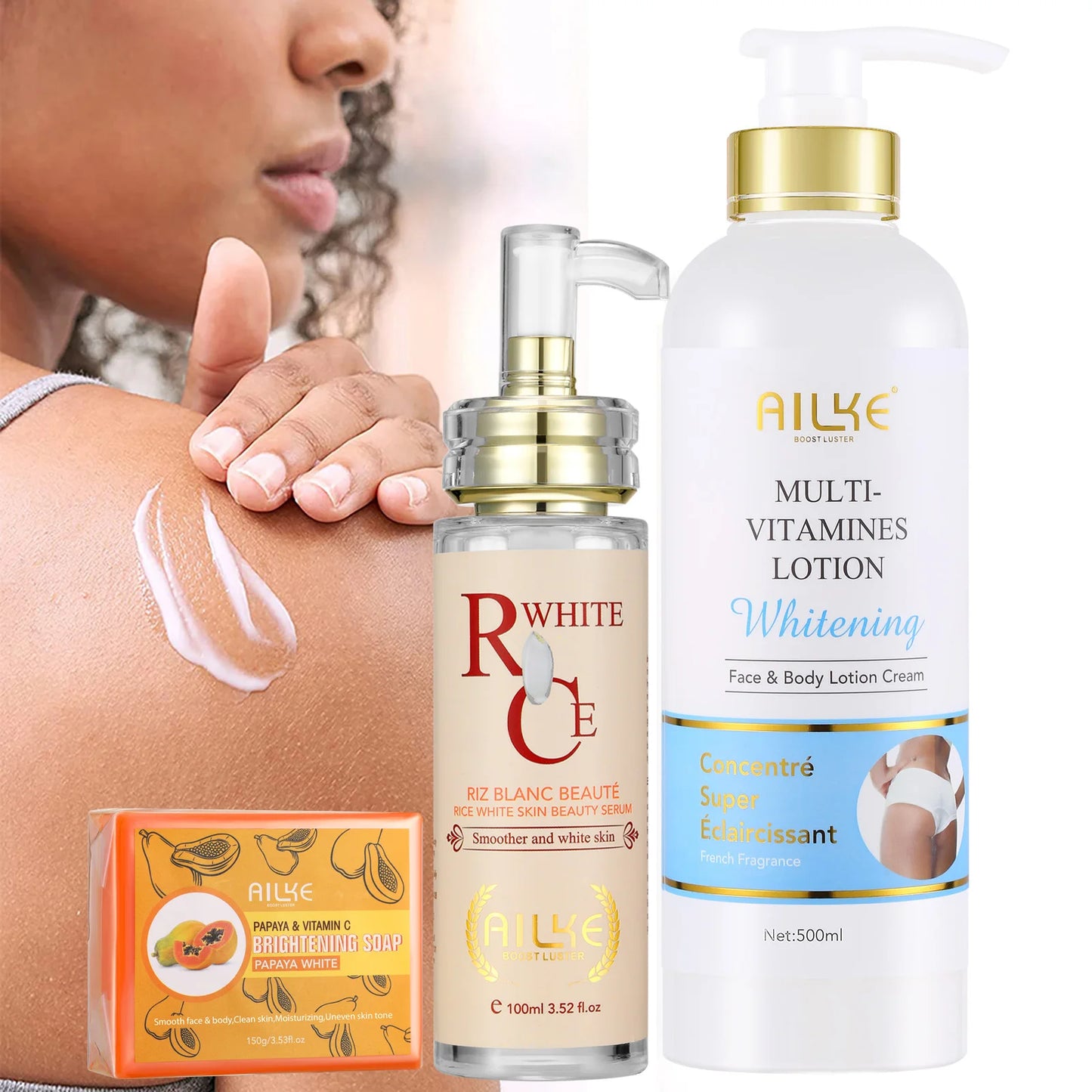 AILKE Natural Multi Vitamin Skin Care Kit Whitening