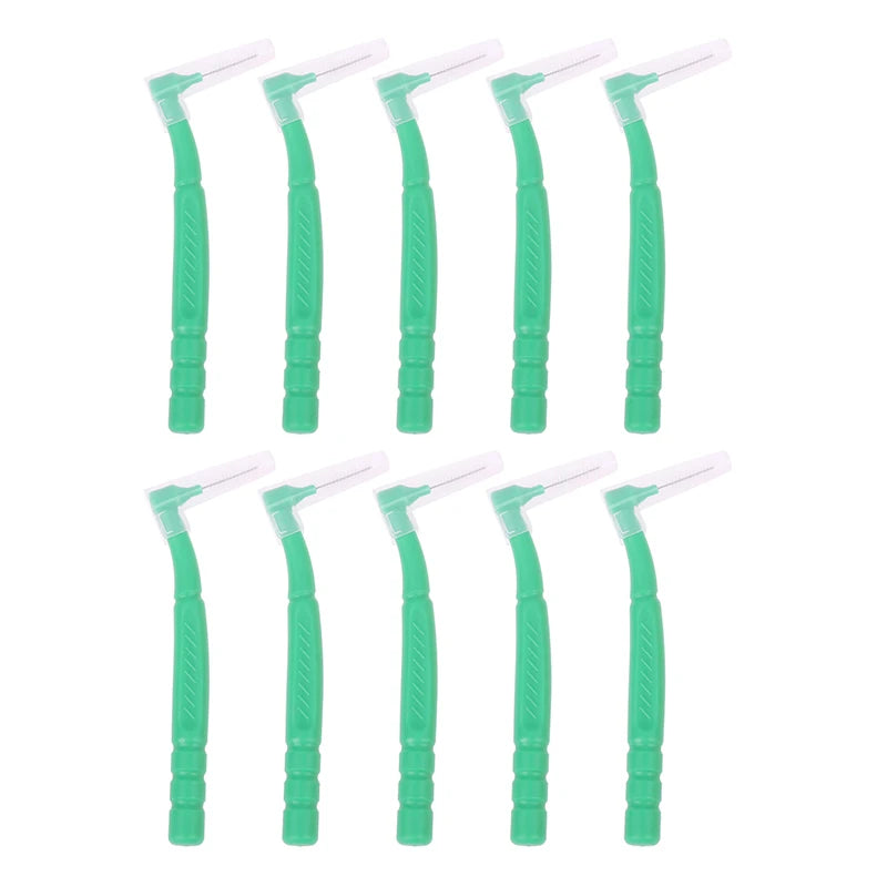 10PCS L-shaped Orthodontics Braces Interdental Brush Clean Between Teeth Mini Toothbrush Inter Dental Cleaning Travel Portable