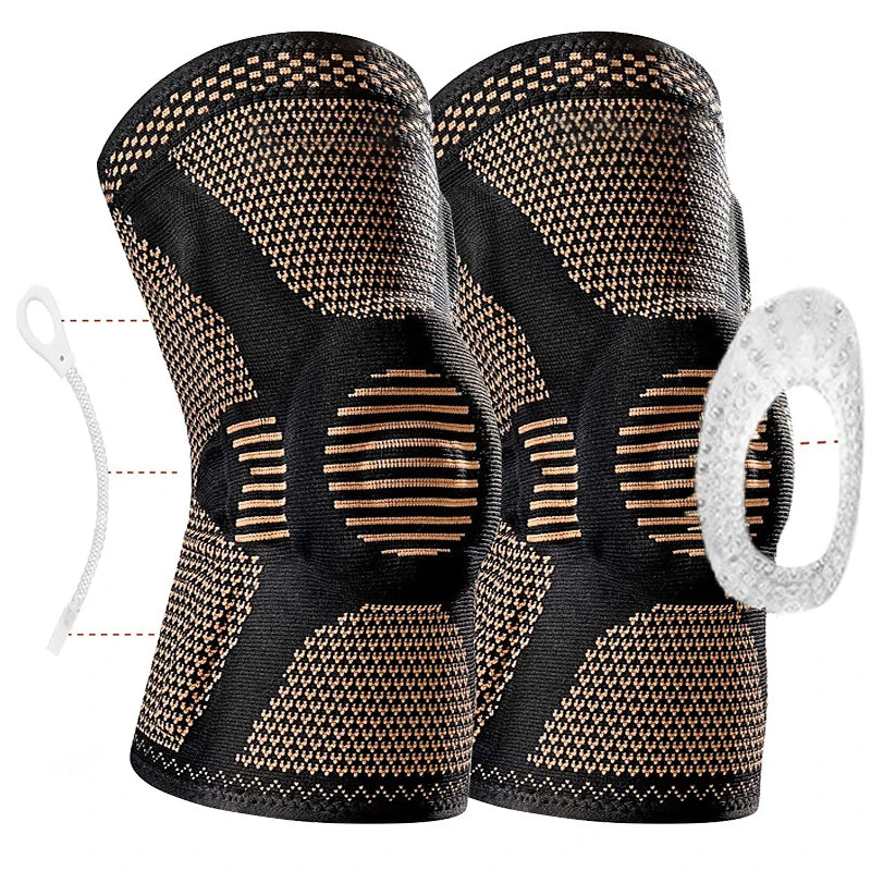 1PC Orthopedic Knee Pad Knee Brace Support Adjustable Sport Knee Brace Copper Nylon Patella Protector for Sports Workout