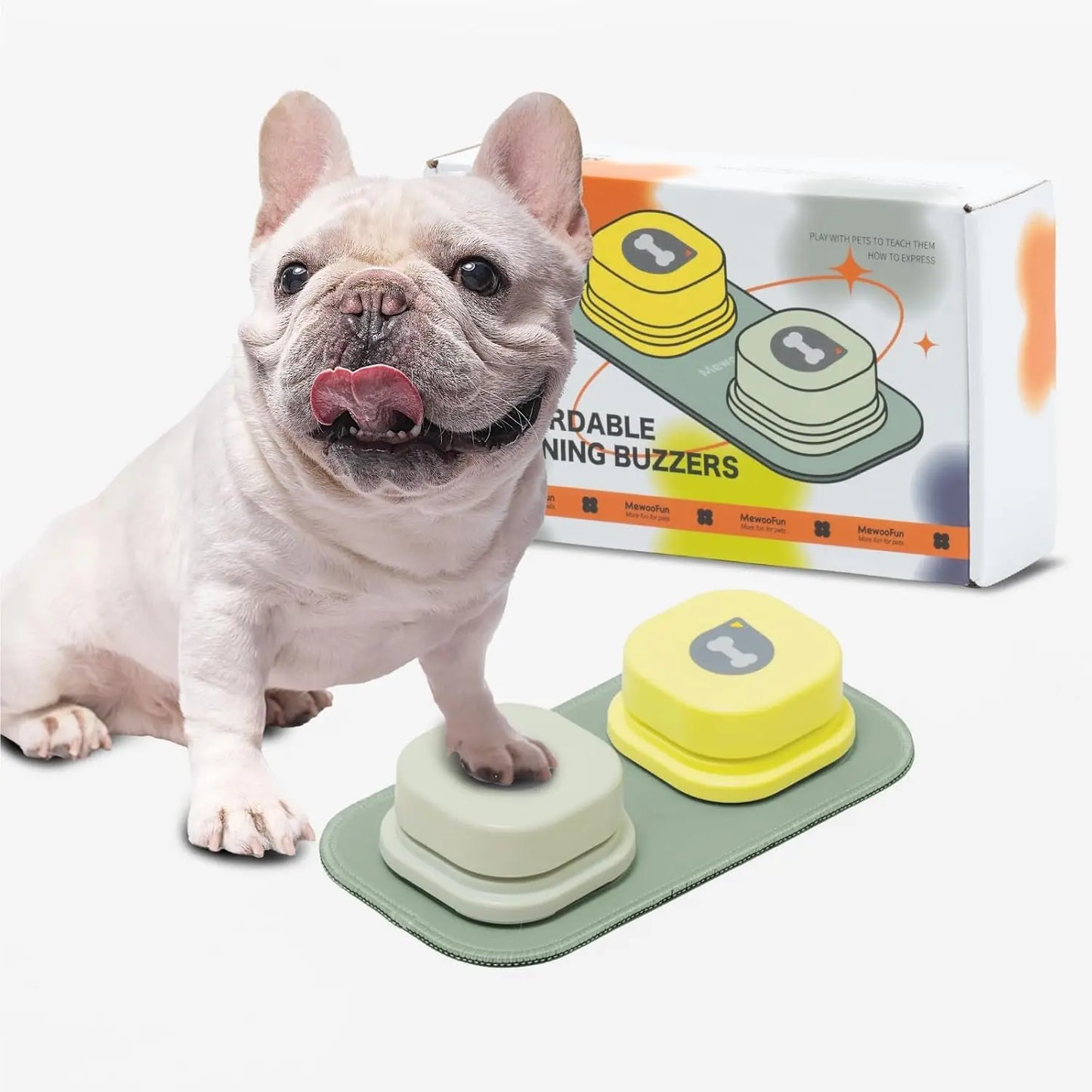 Mewoofun Recordable Dog Talking Buttons Rubber Mat Kit