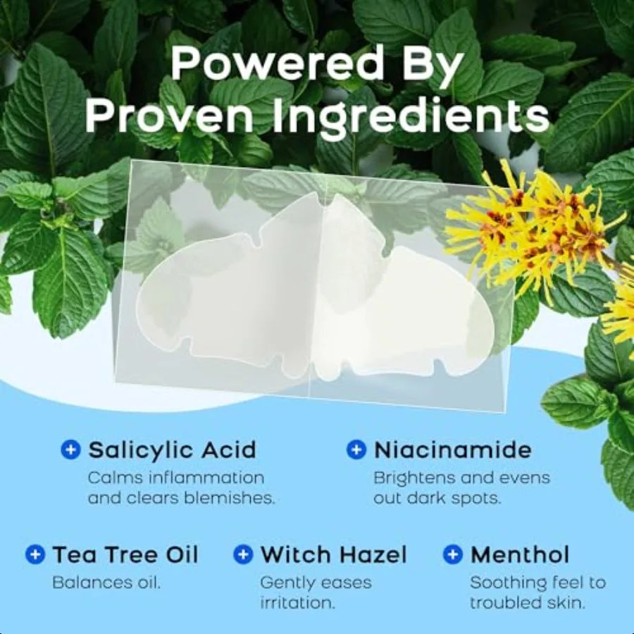 Pimple Patches for Nose Cover Nose Pimples Overnight Hydrocolloid Acne Patches Absorbs Oil Overnight Facial Skin Care Products