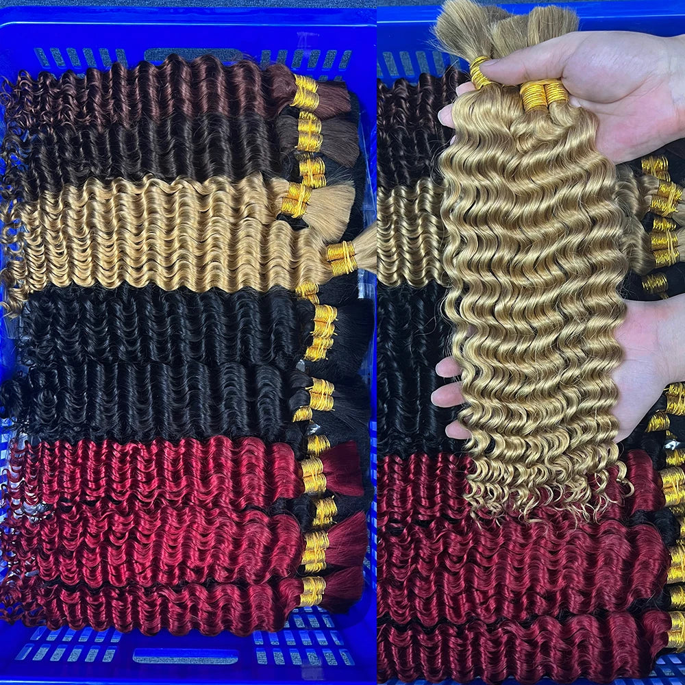 Deep Wave Braiding Hair No Weft Brazilian Virgin Extensions