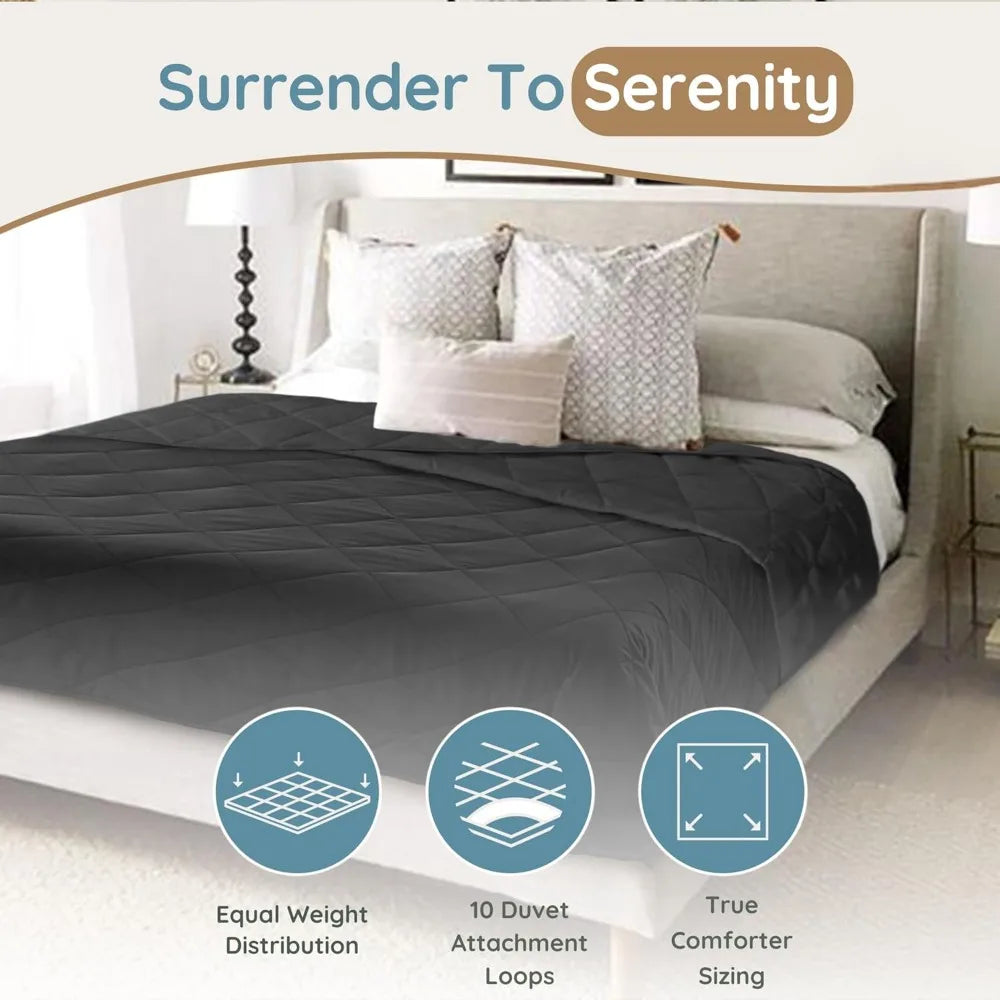 Premium 20Lb Breathable King Size Weighted Blanket Black