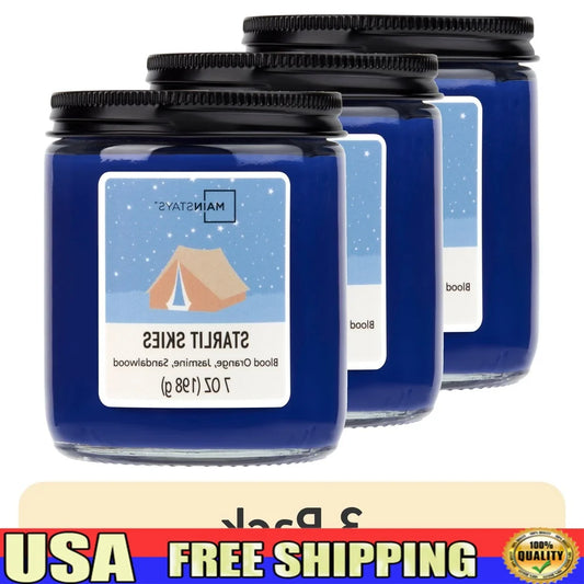 3 Pack Scented Jar Candles Starlit Skies Gift Set Home