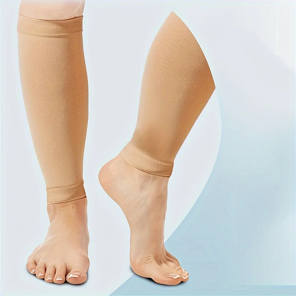 1Pair Elastic Socks, Calf Sleeve, Compression Socks, Segmented Pressure Socks