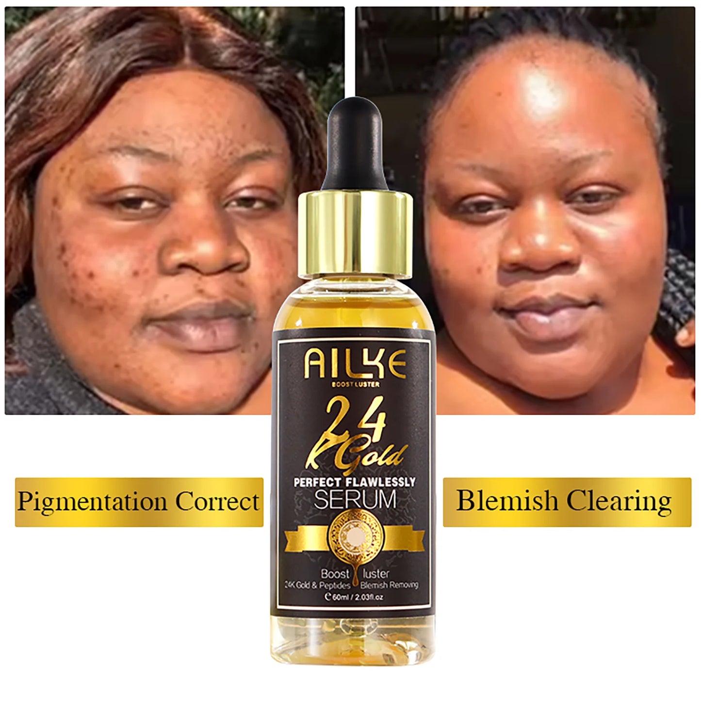Ailke 24K Gold Flawless Body Oil Whitening Brightening