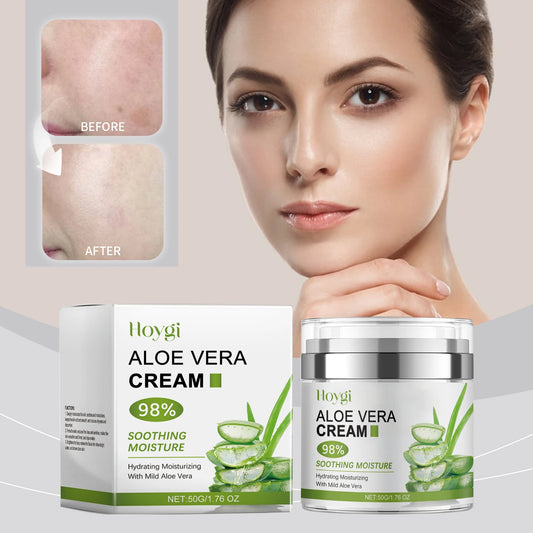 Hoygi Aloe Moisturizing Cream Gentle Hydrating Moisturizing Brightening and Tender Facial Skin Daily Care
