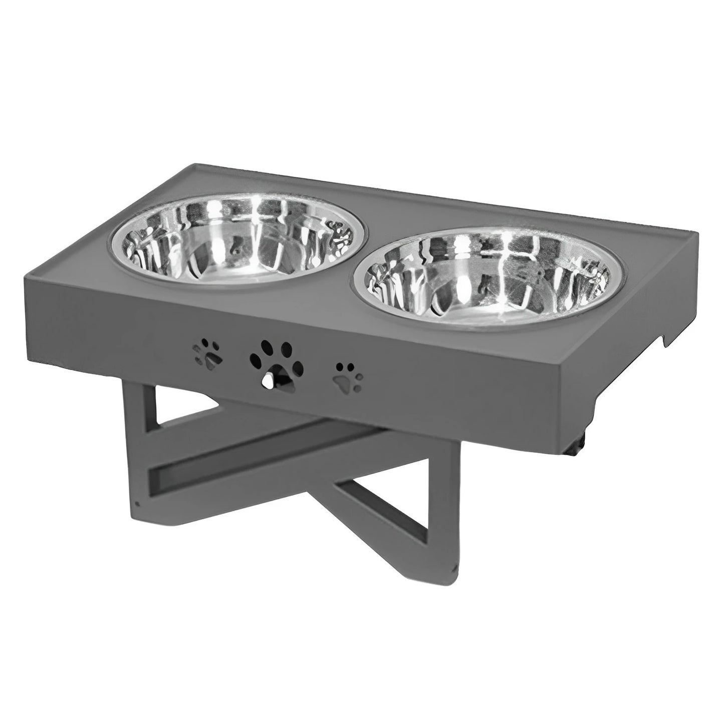 Stainless Steel Elevated Dog Bowl Non Slip No Spill Design