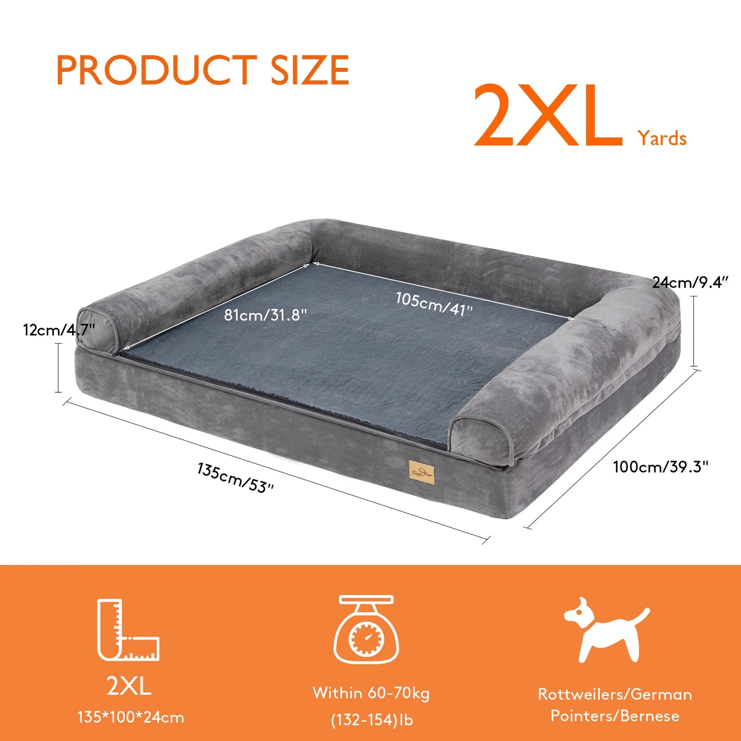 Extra Large Orthopedic Dog Bed With Removable Cover