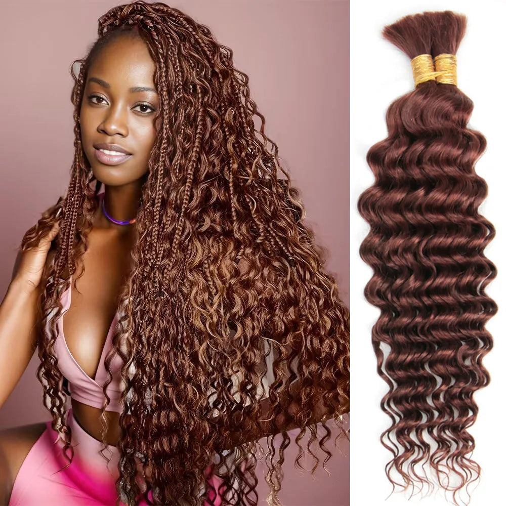 Deep Wave Braiding Hair No Weft Brazilian Virgin Extensions