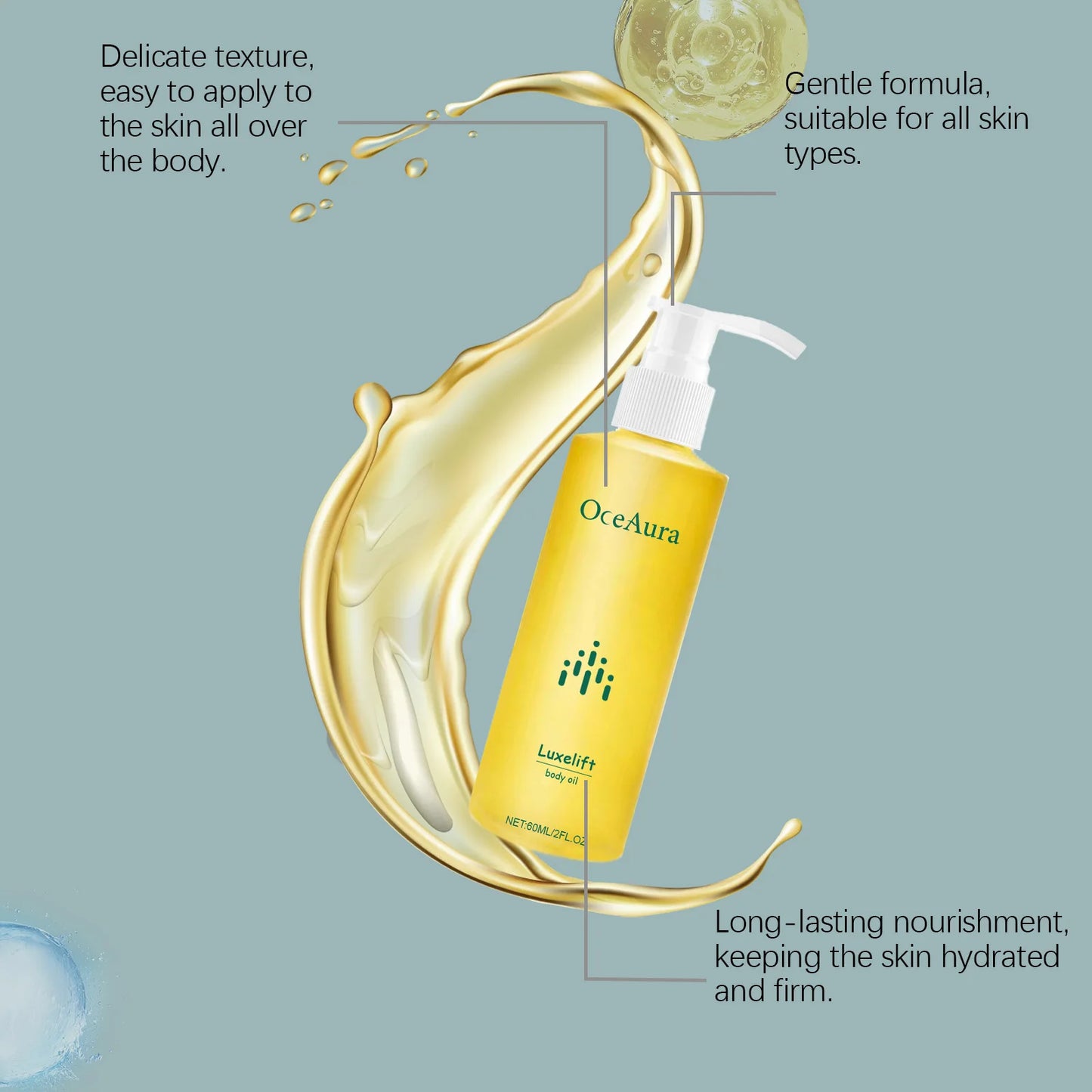 OCEAURA Body Skin Care Oil Skin Hydrating Moisturizing Refreshing Skin Care firming care oil