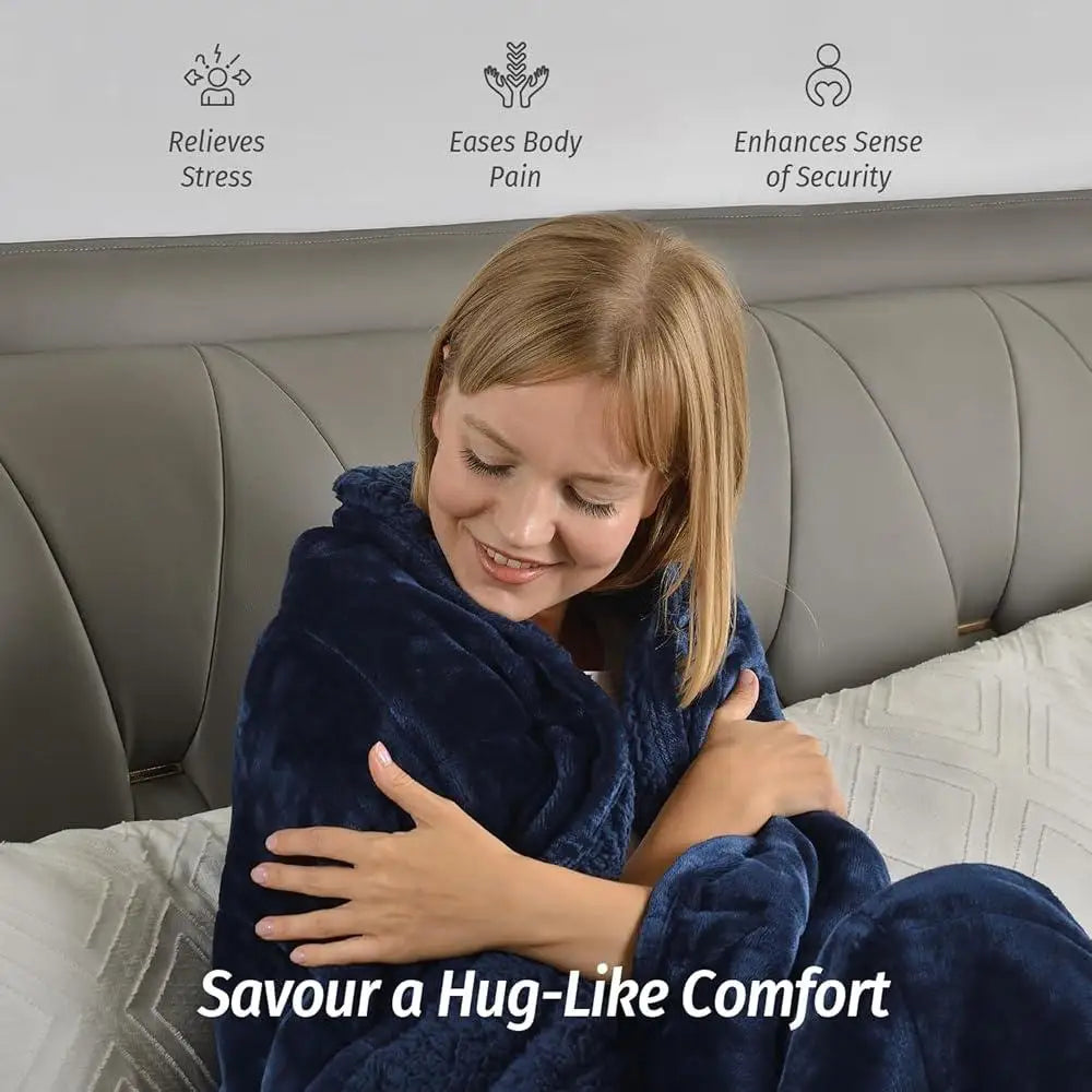 Cozy Sherpa Fleece Weighted Blanket 15 Pound Soft Plush