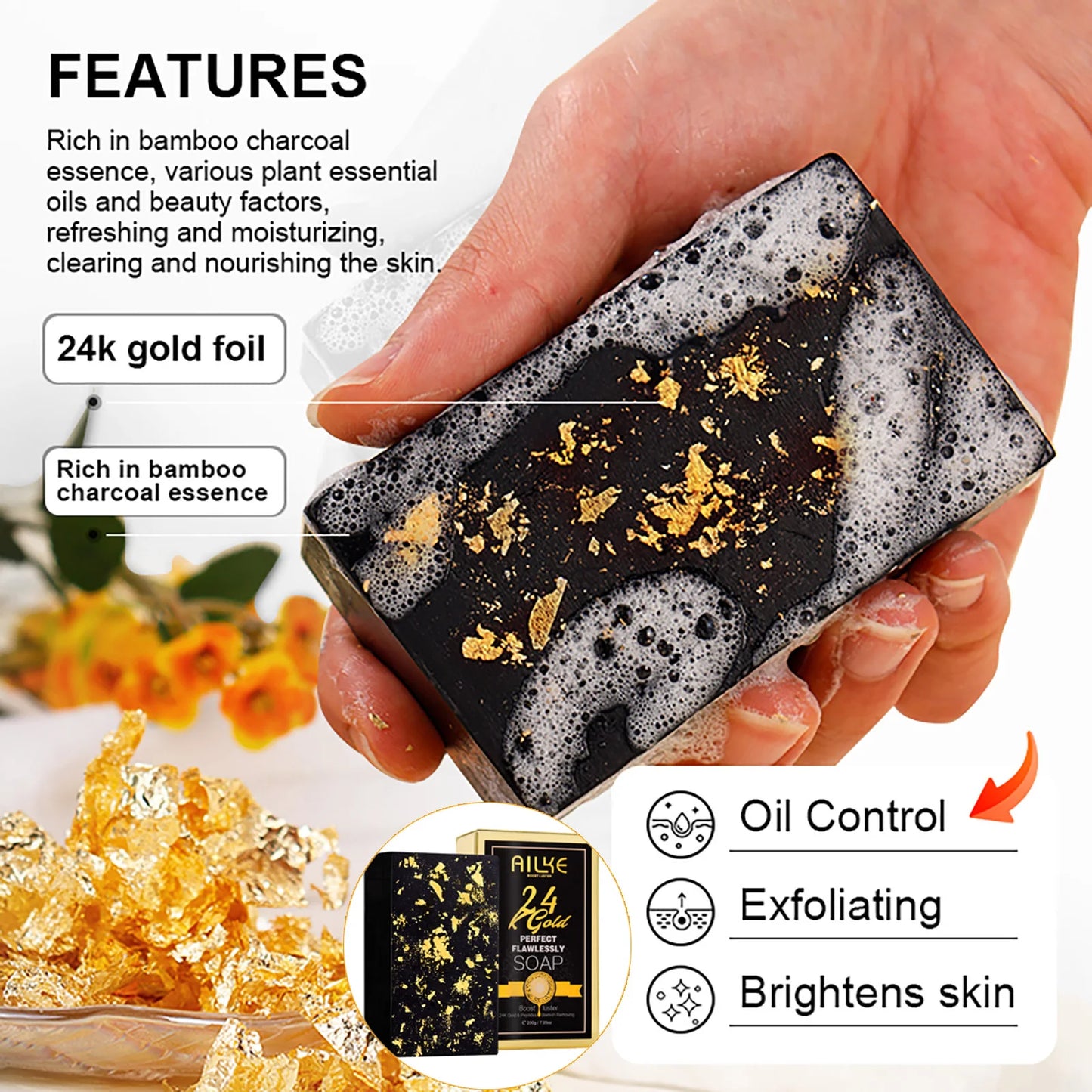 Ailke 24K Gold Flawless Body Oil Whitening Brightening