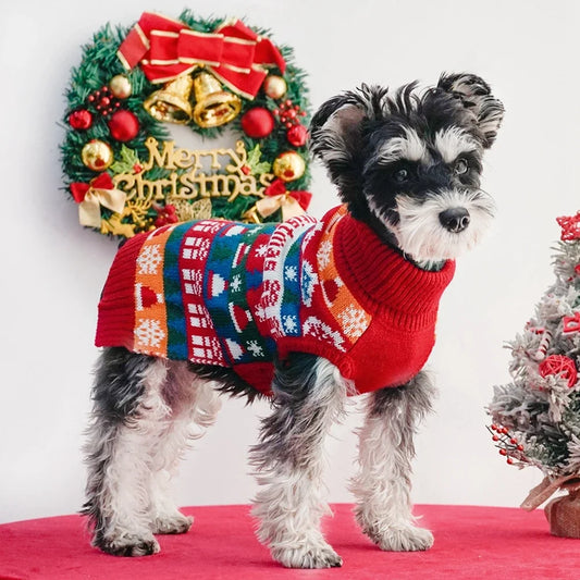Christmas Dog Sweater for Small Dogs Winter Knitwear Warm