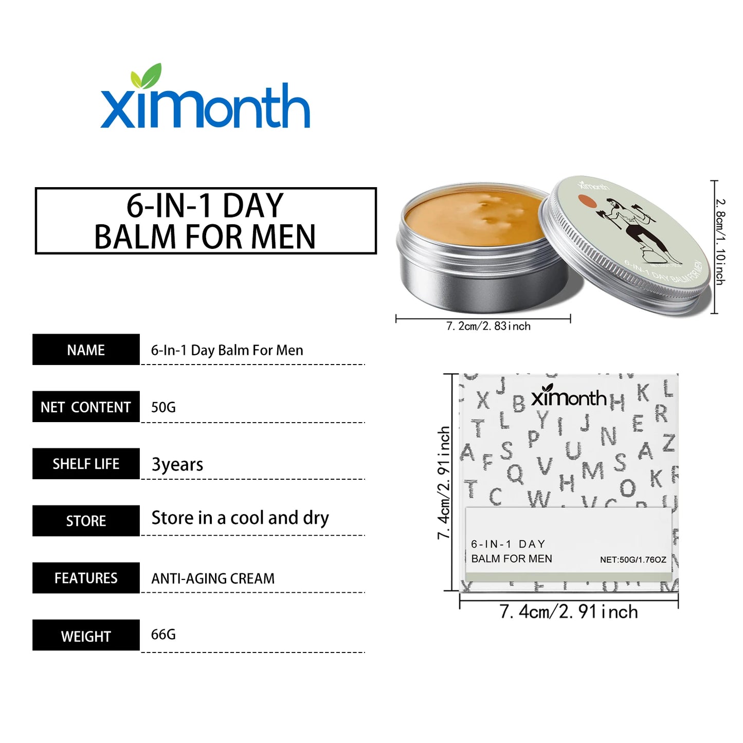 Ximonth Six-in-One Day Cream Gentle Care Moisturizing Moisturizing Refreshing Soft Tender Tight Skin Cream