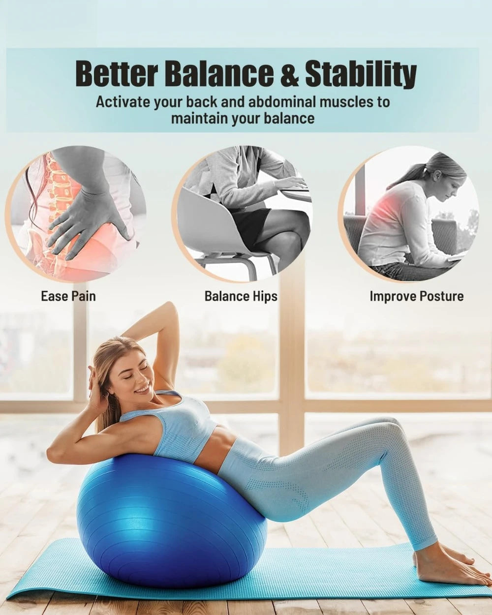 Yoga Ball Anti Slip Stability Ball Core Training Fitness