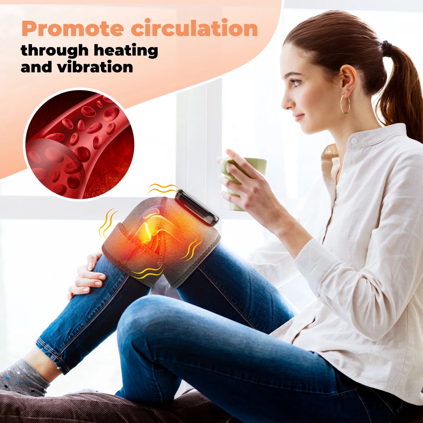 Knee Massager Cordless Heated For Joint Pain Relief