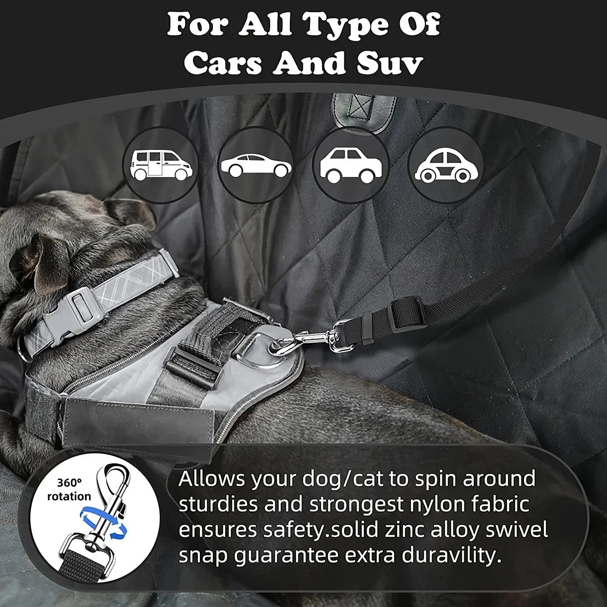 Nylon Two In One Dog Car Seat Belt Adjustable Harness Leash