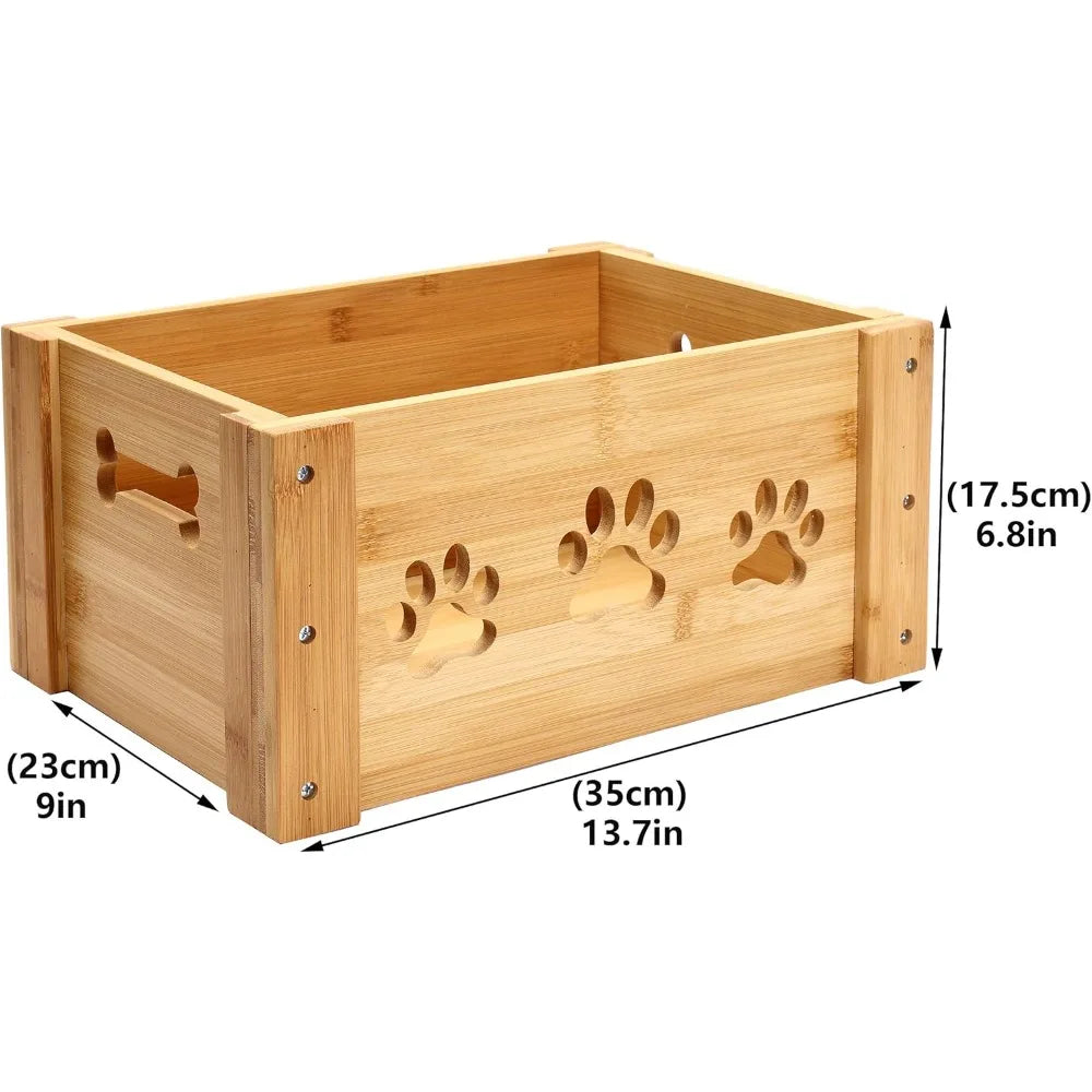 Natural Wooden Dog Toy Box And Pet Storage Crates For Toys