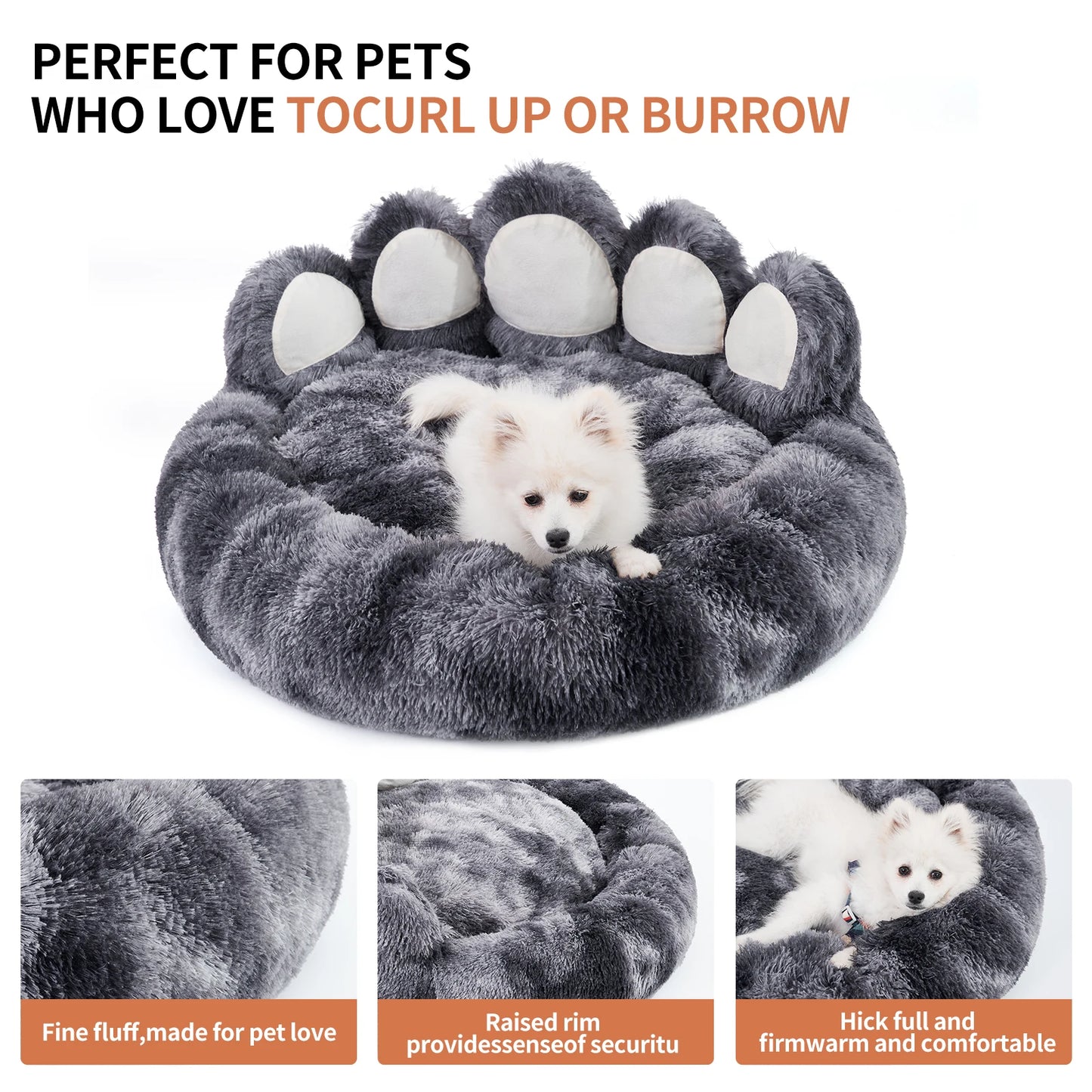Cozy Comfy Paw Shape Pet Dog Bed Warm Cushion Mat For Pets