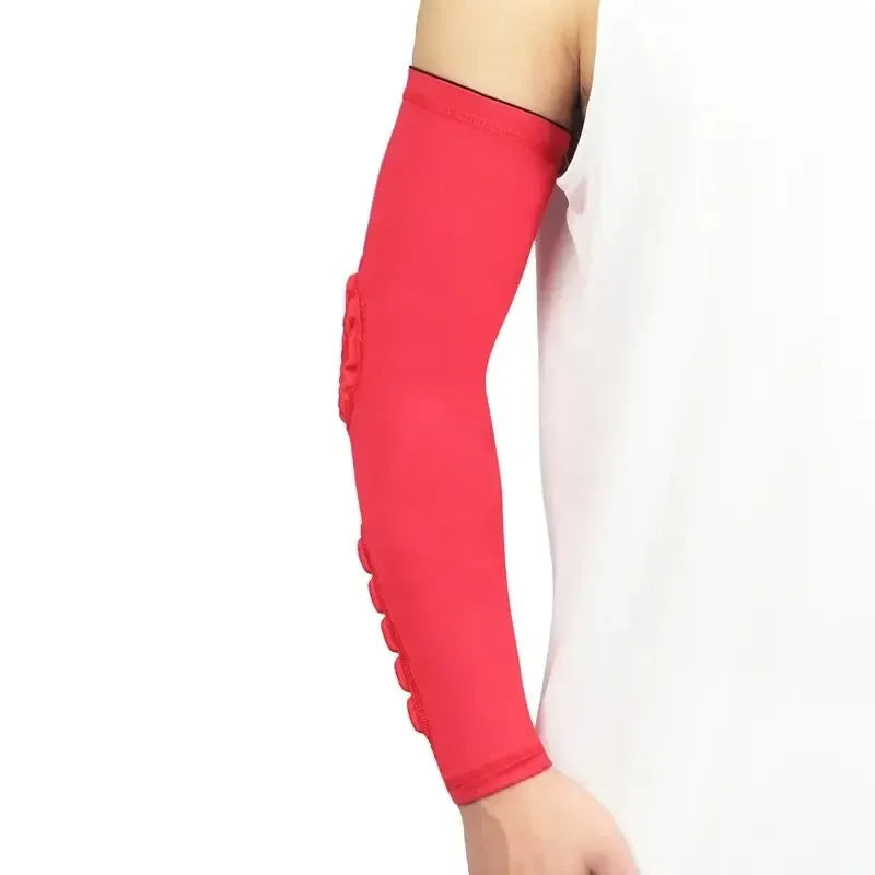 1pc Sports Elbow Protection Honeycomb Anti-collision Pressure Protection Arm Sleeve Basketball Cycling Fitness Protective Gear