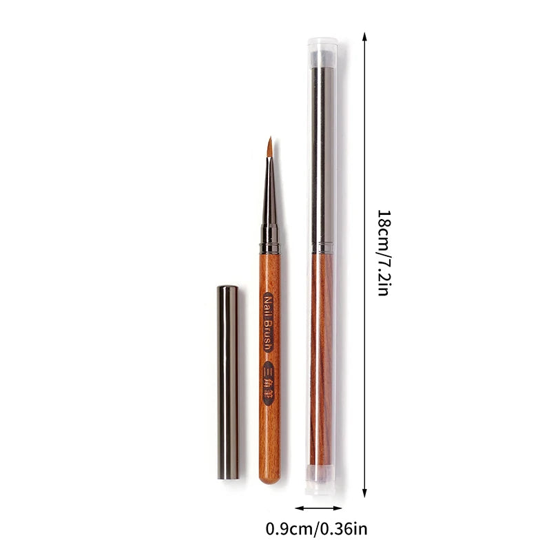 Triangular Nail Art Brush Pen Wood Handle UV Gel Acrylic