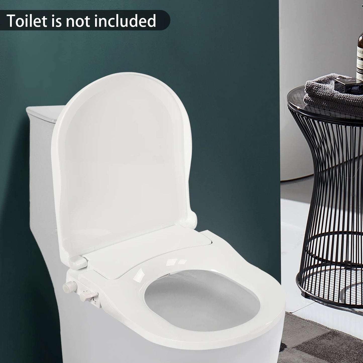 Non Electric Bidet Toilet Seat With Dual Nozzle Elongated