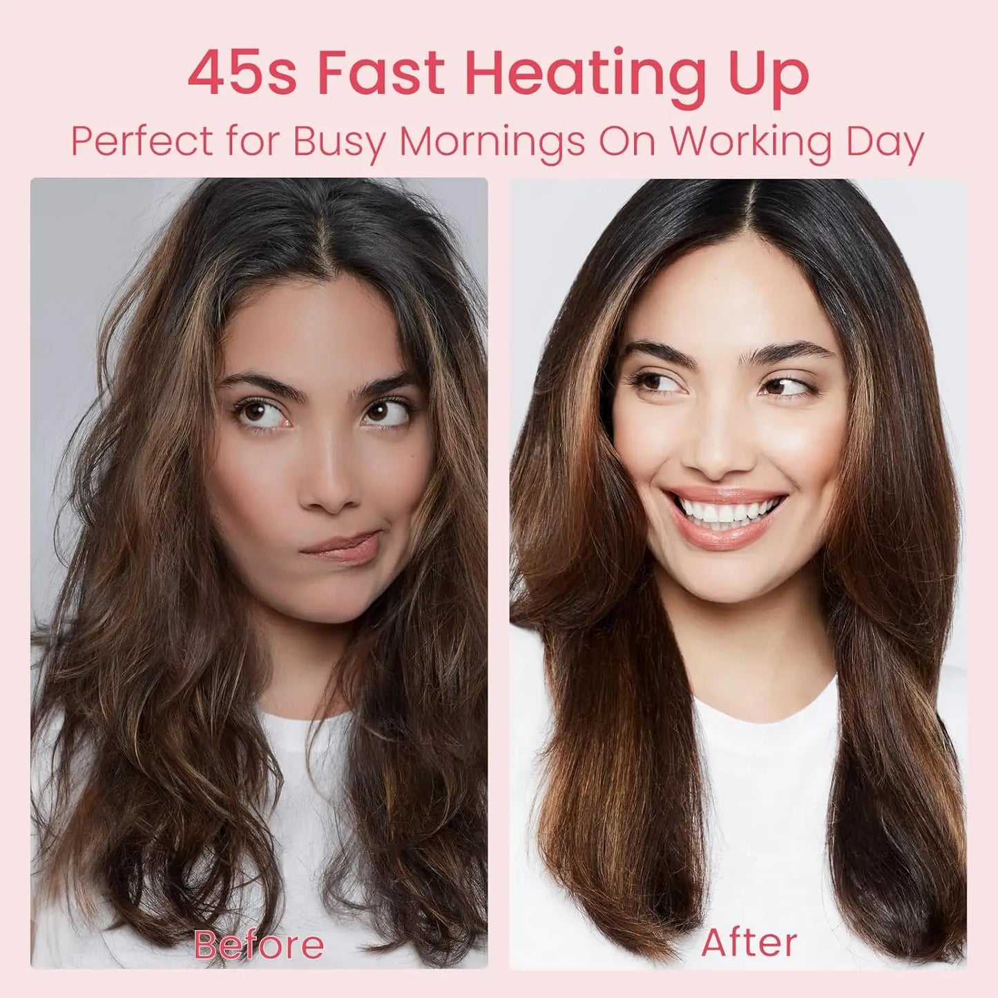 MAXGROOM Electric Hair Brushes Wireless Hair Straightener Brush Heating Ionic Straightener Comb Portable Rechargeable Hair Brush