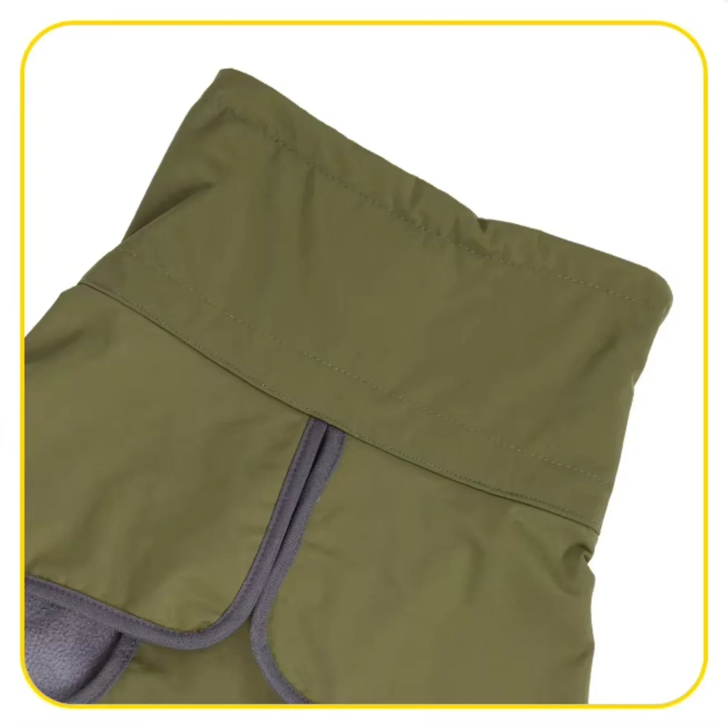 Windproof Leather Dog Raincoat Winter Jacket For Pets