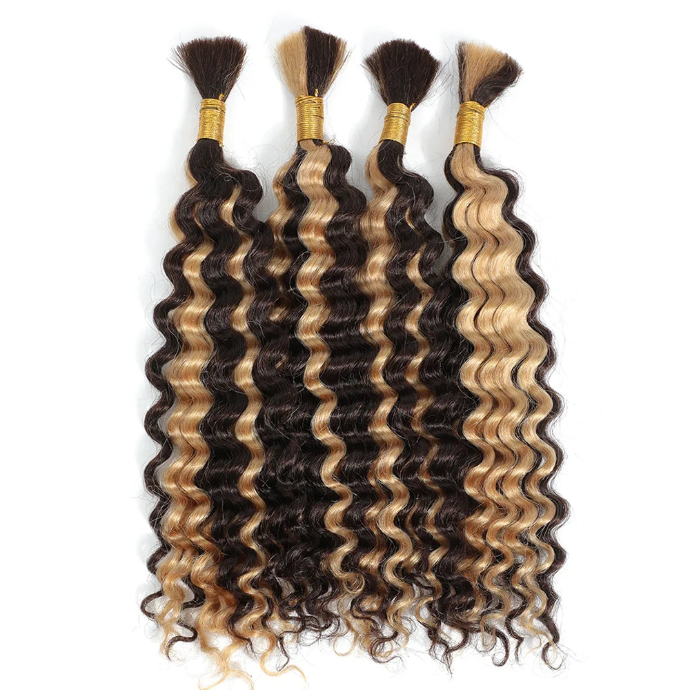 Deep Wave Human Hair Bundles 20 Inch P4 27 Braiding