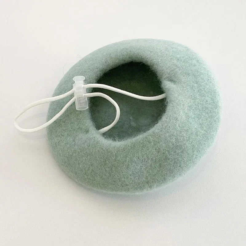 Winter Wool Beret Hat For Pets Cats Dogs Christmas Earmuffs