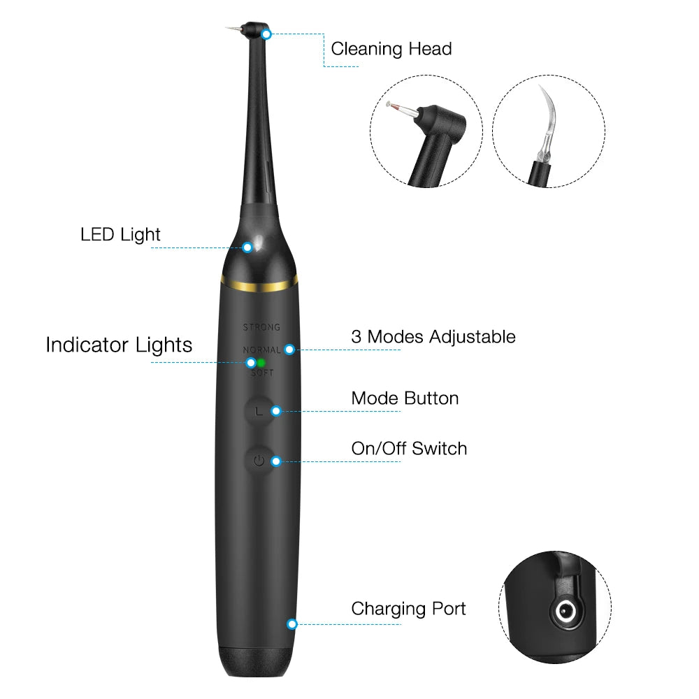 Electric Dental Scaler Toothbrush Set Teeth Whitening Oral Care Tool Stains & Calculus Remover Sonic Tooth Cleaner