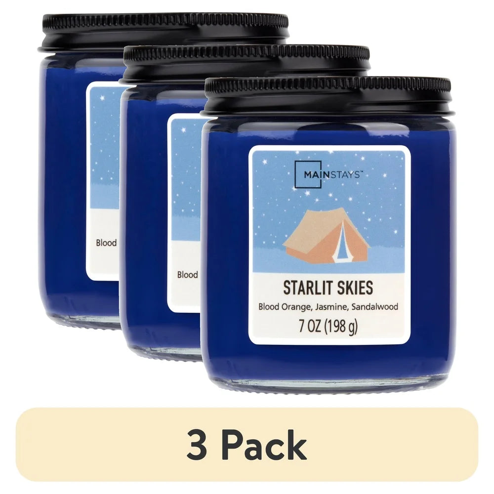 3 Pack Scented Jar Candles Starlit Skies Gift Set Home