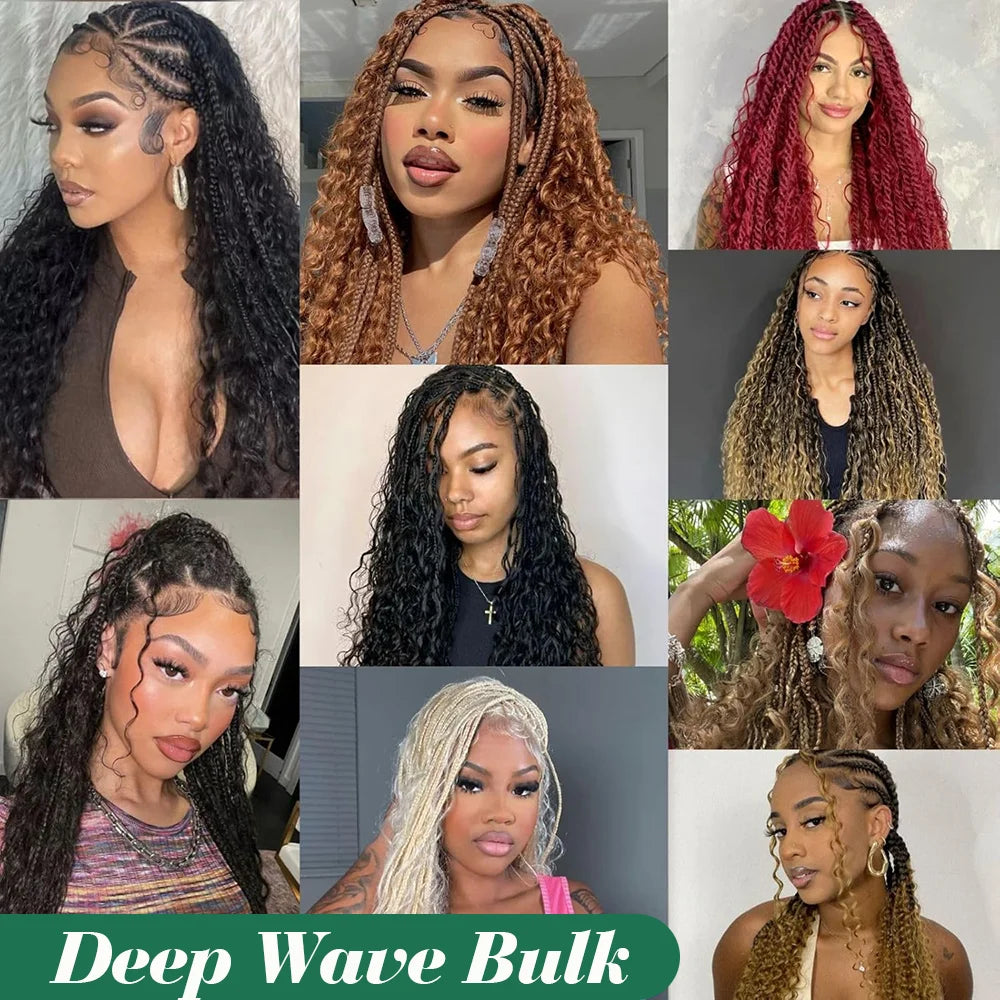 Deep Wave Braiding Hair No Weft Brazilian Virgin Extensions