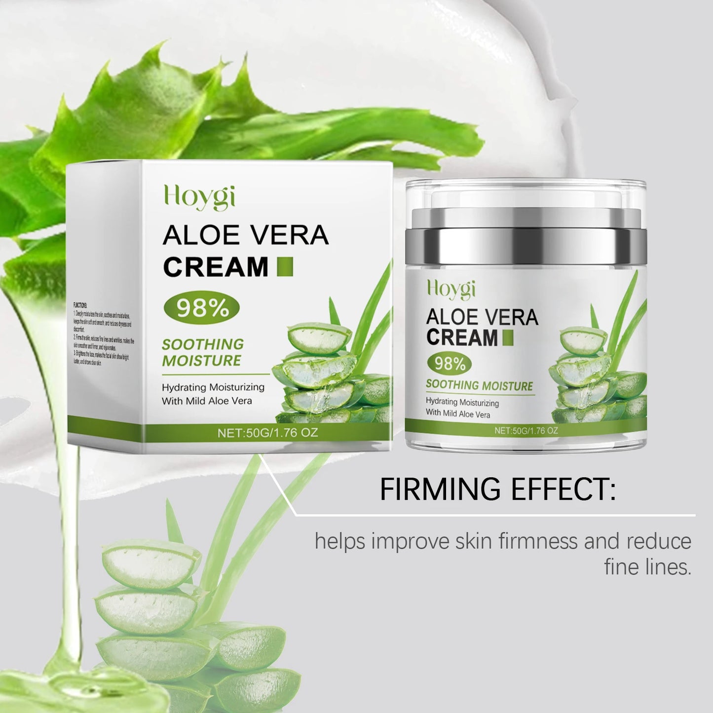 Hoygi Aloe Moisturizing Cream Gentle Hydrating Moisturizing Brightening and Tender Facial Skin Daily Care