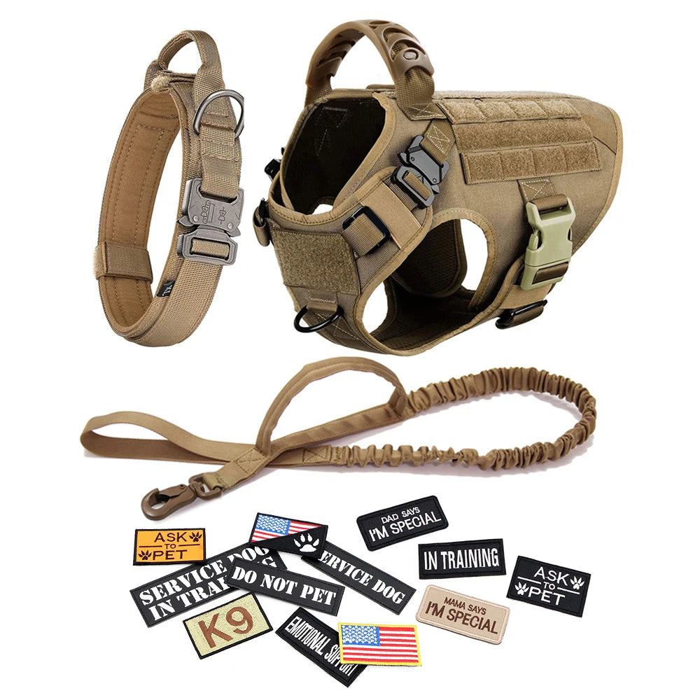 Tactical Dog Harness With Patches For Medium To Large Dogs